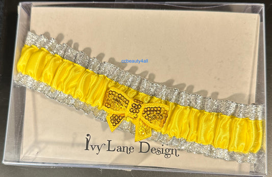 ILD KELLY CUSTOM GARTER LEMON WITH SEQUIN BOW