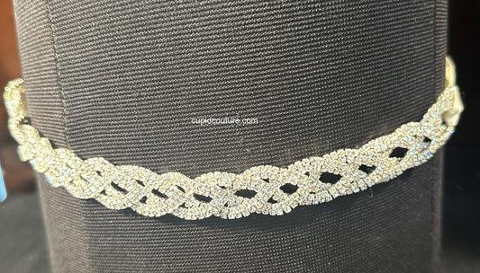 Wedding Bridal crystals belt with ivory ribbon. (New)\